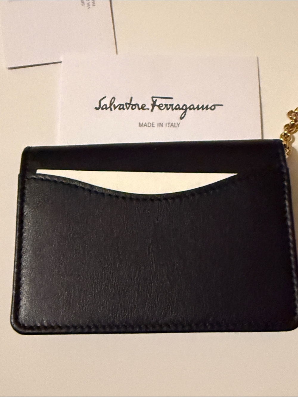 Salvatore Ferragamo Gancini Flower Card Holder Keychain Black, never used - Picture 4 of 11